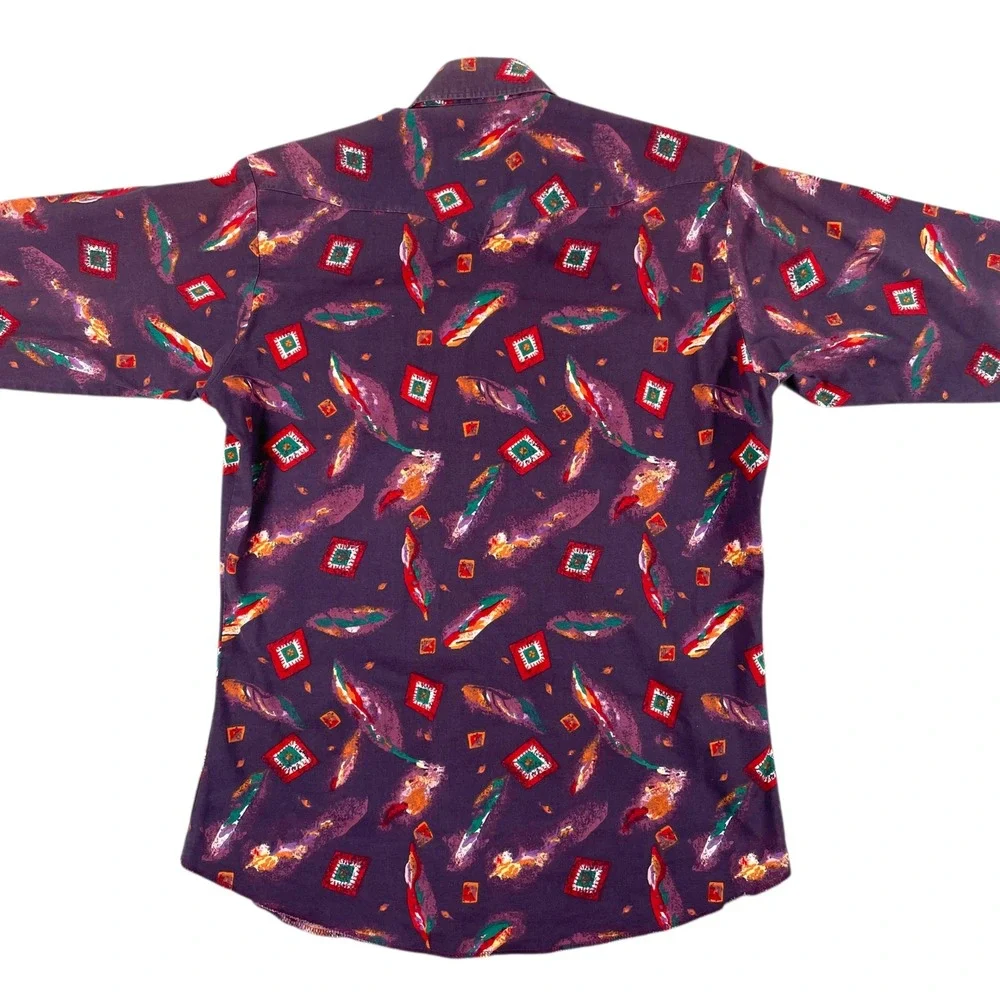 Panhandle Slim Shirt Mens 15.5/32 Purple Long Sleeve Button Down Western USA‎